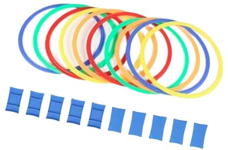 Folpus Agility Ringe Kreis Jumping Hoops mit 10 Reifen und 10 Connector Speed Agility Trainings Ringe Sport Spielzeug für Fußball, 28cm