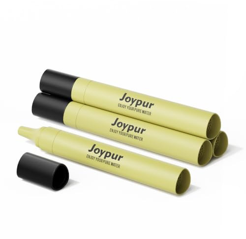 Joypur Paille Filtrante Survie Triangle 0.01µm, Filtre à Eau Portable Léger 45g, Élimine 99.9999% des Impuretés, 1000L Filtration, Pour Camping Randonnée Voyage, Lot de 4, Vert