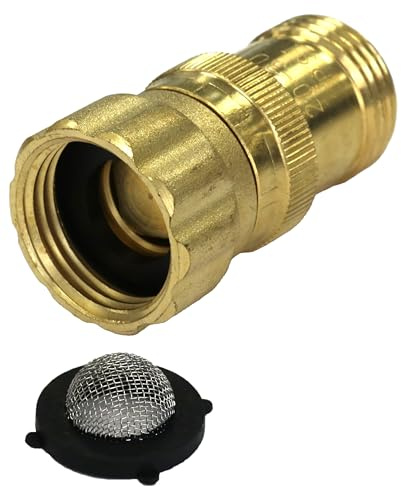 Riduttore di pressione dell'acqua da 25 psi per sistema di irrigazione a goccia, filettatura del tubo da 3/4, pressione massima di ingresso 150 psi, ottone senza piombo (con O-ring regolari e schermo
