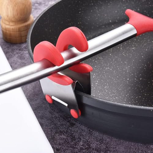Mr.Gadget's Solutions Stainless Steel Pot Side Clamp – 1 Pack Hot Spoon Holder & Kitchenware Support Rack – Convenient Hands-Free Cooking Tool for Organized Kitchens