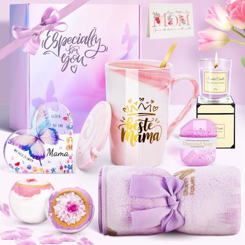 BoriYa Regalo dia de la Madre - Regalo Mama, Pack dia de la Madre con Taza la Mejor Mama del Mundo y Vela Perfumada,Regalos Originales dia de la Madre para Mama, Regalo de Cumpleaños para Mamá