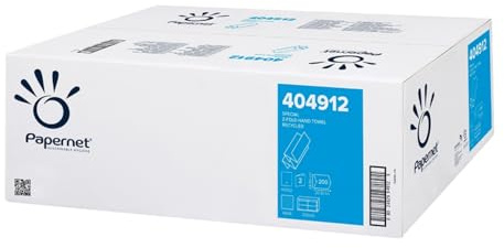 Papernet Z-Falz Papierhandtücher 404912, Recycelt, Naturfarbig, 4.000 Einweg-Falthandtücher, 2-lagig, offene Abmessungen 24x20,3cm