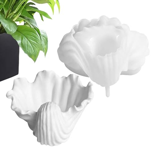 Stampo in silicone per barattoli di , vasi di fiori, forma per piante grasse, forma per piante grasse in cemento, conchiglia, stampo in silicone, candela per fai da te, vassoio D
