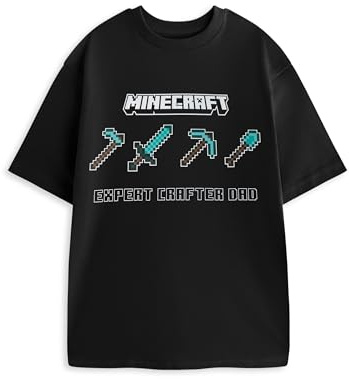 Minecraft Tools Graphic Tee | Black Short Sleeve Expert Crafter Dad T-Shirt | Mens Gaming Apparel | Celebrating Minecrafters | Casual Wear for Dads | Video Game Enthusiast Top