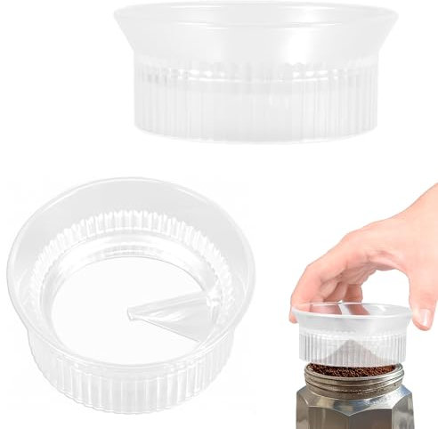 2 Pcs Moka Pot Dosing Ring, PC Reusable Italian Coffee Maker Dosing Ring, Moka Pot Funnel for Home Office Coffee Bar