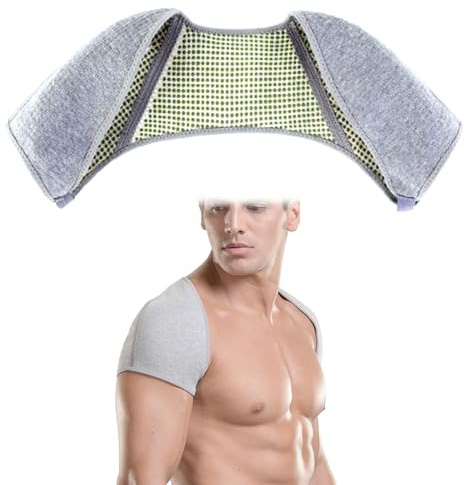 BASTOUR Winter Schulter Wärmer Schulterbandage, Wärmekissen Nackenwärmer Heizkissen, Doppelte Schulterstütze, Selbstheizung Schulterstütze, Doppelte Schulterwärmer, Schulterschutz Schulterpolster (L)