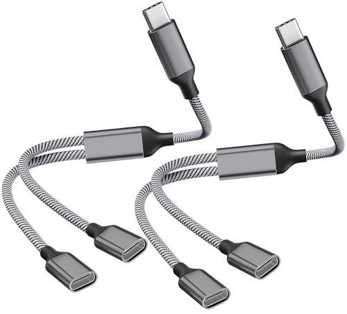 2 Stücke USB C Splitter 1 Zu 2 USB C Y Kabel Für Die Stromversorgung Und Datenübertragung,Kompatibel Mit iPhone-Mobiltelefonen Mac IMAC-Laptops PS5 Android-Mobiltelefonen Tastaturen &Mäusen