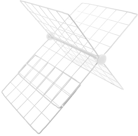 Organizer Gefrierschrank 55x41x32cm aus Eisen, Flexible Ablage | Gitterdesign mit Belüftung, Kreative Form, für Lebensmittel und Getränke, Weiß, Passend für Kühl und Tiefkühlbereiche