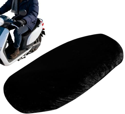 Renchey Moped Sitzbezug - Plüschiger Warmer Sitzbezug - Bequemer Schutz fürs Radfahren - Für Geländemotorrad, ATV, Abenteuer Motorrad, Moped, Roller, Outdoor, Schnee Und Kaltes