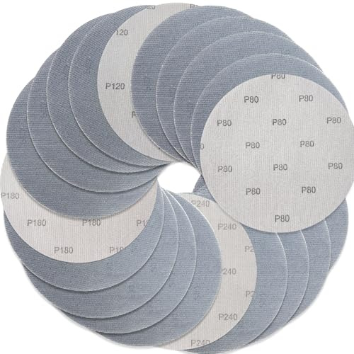 CUBEWAY Schleifgitter 225mm Klett, Körnung 80/120/180/240 Set, 20 Stück | Staubarmes Mesh-Design für effiziente Absaugung, weniger Verstopfungen,für alle 225mm Trockenbauschleifer & Exzenterschleifer