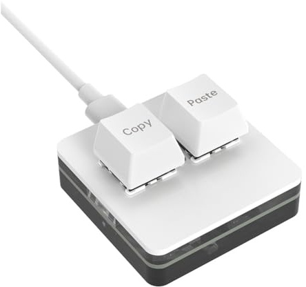 Elydiva Mini Clavier Personnalisé 2 Touches RVB Macro OSU Clavier Mécanique Programmable pour Le Travail de, Blanc Type B