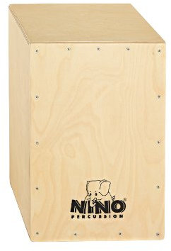 Nino Percussion Cajon Kinder Instrument - Große Trommelkiste für Kinder ab 10 Jahren - Musikinstrument - Schlagfläche Baltische Birke, Natur (NINO950)