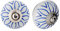 Nicola Spring Möbelknöpfe aus Keramik - Blumendesign - Hellblau - 24 Stück