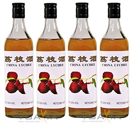[ 4x 600ml ] CHINA LYCHEE alkoholhaltiges Litschi Getränk Lycheewein 12% Vol.