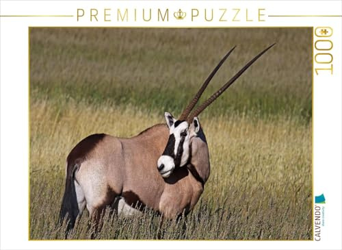CALVENDO Puzzle Oryx im Gras, Afrika | 1000 Teile Lege-Größe 64 x 48 cm Foto-Puzzle für glückliche Stunden