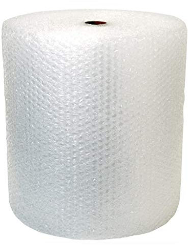 Realpack Luftpolsterfolie, stark, ideal für Umzug, Breite 300mm, 500mm, 750mm, 1500mm x 100m, 1 Rolle, Größe S 12'' | 300mm farblos
