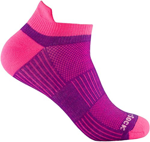 Wrightsock Coolmesh II Low Tab Socke, Plum-pink, L