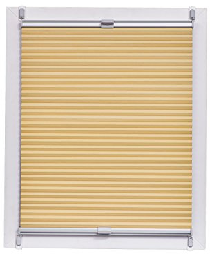 Sunlines Wabenplissee Made in Germany, Tageslicht, Klemmfix Silbergraue Schiene, 95 x 150, Stoff, Apricot, 95 x 2.3 x 150 cm