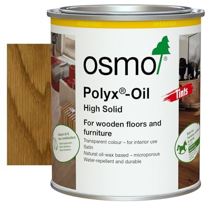 Osmo Polyx®-Oil Tints - Hard Wax Oil 3071, Honey Satin Finish, 750ml - Durable Wood Oil for Wooden Furniture, Water-Resistant Floor Wax, Wood Treatments - Ideal for Oak, Pine, Spruce, Beech & More