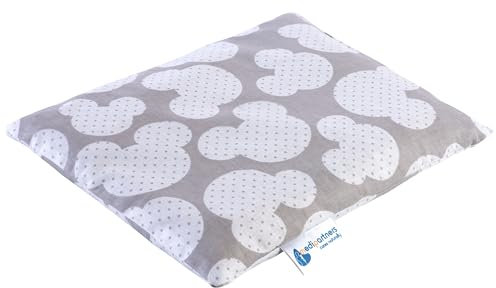 Medi Partners Coussin chauffant en noyaux de cerise 500 g rectangulaire 20 x 25 cm 100% coton certifié Öko-Tex Chaleur + thérapie par le froid Thérapie de massage (Mickey la souris)