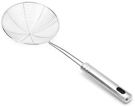 zkm Solide Araignée Passoire Skimmer Louche avec Poignée en Acier Inoxydable Cuisine Outil Argent