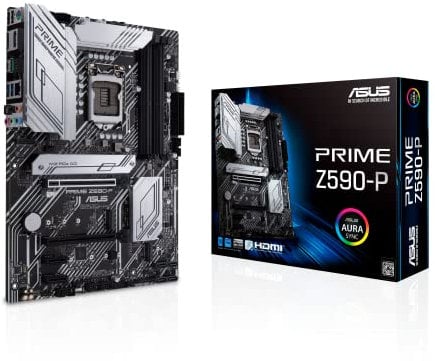ASUS Prime Z590-P Gaming Mainboard Sockel Intel LGA 1200 (Intel Z590, ATX, PCIe 4.0, 3x M.2, USB 3.2 Gen 2x2, Thunderbolt 4)