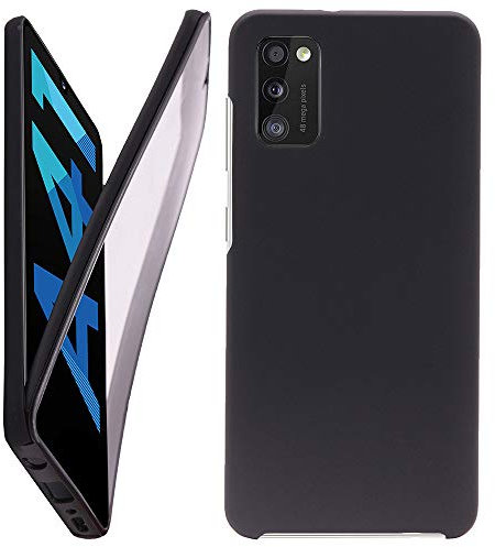 CEKA TECH Coque pour Samsung Galaxy A41, Protection intégrale Avant + arrière en Rigide, Housse Etui Tactile 360 degré – Antichoc, Transparent pour (Galaxy A41 (6,1 Pouces), Noir)