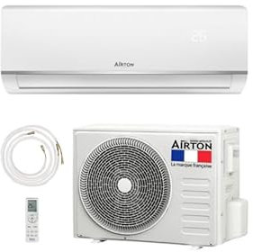 Airton PACK prêt-à-poser : Pompe à chaleur/Climatiseur réversible R32-3400/3600W - 12000BTU - Liaison 4M Ready Clim (40m2 - A++) Gaz pré-chargé.