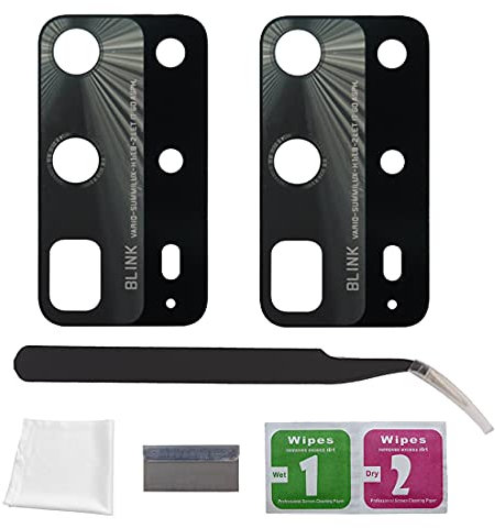 Eonpam 2 Pezzi Vetro Fotocamera per Huawei P40 PRO+ Plus Lente Posteriore Ricambio HD Original Camera Glass con Kit di Riparazione