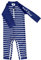 weVSwe Kleinkind Junge Badeanzug UPF 50+ Sonnenschutz Recycling Stoff Einteiler Baby Langarm Rash Guard Marineblaue Streifen 6-12 Monate