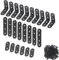 24 Stücke Edelstahl Winkel Klammern Schwarz 90 Grad Möbel Winkel, Edelstahl Flache Ecke Bracket Brackets Heavy Duty Joining Ausbessern Flat Plate Bracket mit Schrauben(Schwarz)