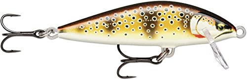 Rapala - Angelköder Countdown Elite - Angelzubehör aus Balsaholz - Süßwasser-Spinnköder - Sinkend - Lauftiefe: 0,9m - Größe: 5,5cm / 5g - Hergestellt in Estland - Gilded Mediterranean Trout