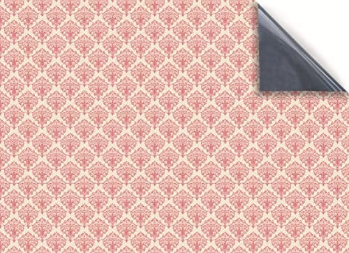 Stick & Go Repositionable Self Adhesive Dolls House Wallpaper 1:12 Scale (1 Sheet) - Victorian Pink Rococo Wallpaper - No. 125
