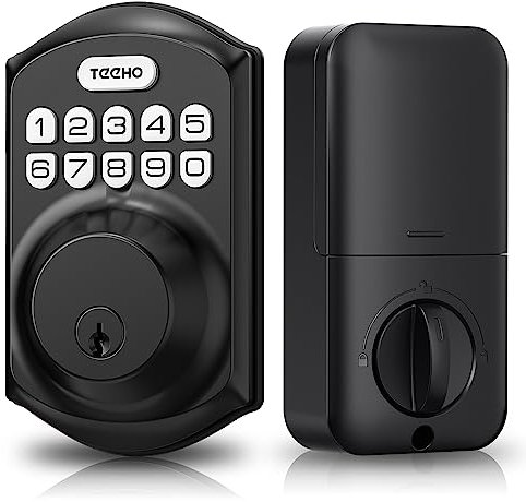 TEEHO TE001 - Keyless Entry Door Lock with Keypad - Smart Front Door Lock with 2 Keys - Auto Lock - Easy Installation - Matte Black