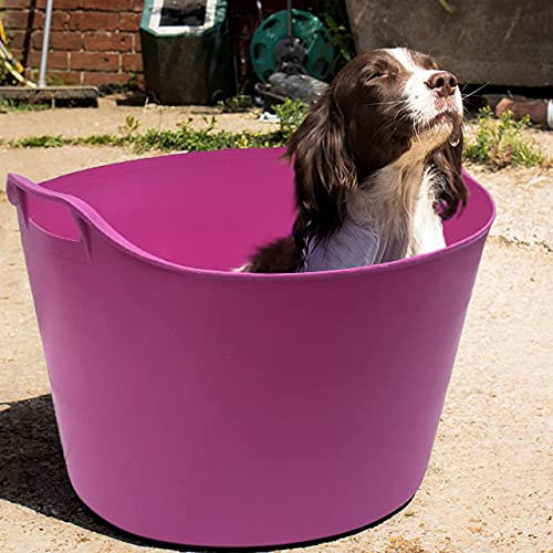 JMS we create smile 75L Extra Large Tub Trug Dog Pet Animal Water Bath Paddling Pool Tub Assorted Colours (Pink)