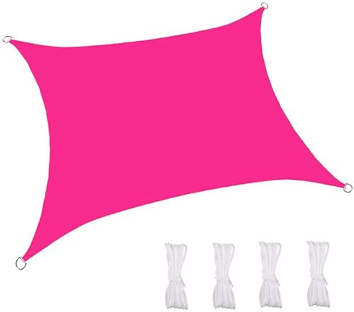 GOODLUKY Toile D Ombrage Rectangulaire Imperméable 2X2.5M Voile Ombrage,95% Une Protection des Rayons UV Toile Solaire Extérieur Voiles D'ombrage pour Patio Pergola Cour Pelouse Piscine,Rose