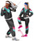 Premium 80er & 90er Jahre Retro Trainingsanzug I Assianzug I Kostüm I Gangster I Prolet I Bad Taste I Assi I Herren I Damen I Motto I Karneval I Fasching (Schwarz I Petrol I Pink, M)