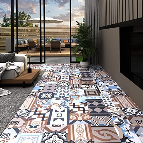 XIAOGUANG PVC-Laminat-Dielen Selbstklebend, Fliesenfolie, Laminatboden, Küchenrückwand Folie, Bodenbelag Selbstklebend, Wandverkleidung, Deckenpaneele, 5,11 m² Mono-Muster