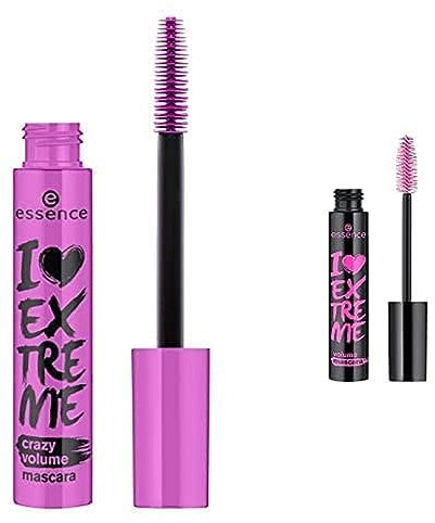 essence I LOVE EXTREME crazy volume mascara, Wimperntusche, schwarz (12ml) + essence I LOVE EXTREME volume mascara, Wimperntusche, schwarz(12ml) - Bundle