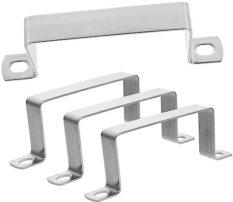 BUGUUYO Clip 4 pezzi per tubo quadrato con fibbia clip per tubo morsetto per tubo staffa clip supporto scheda tubo in acciaio inox argento clip in PVC