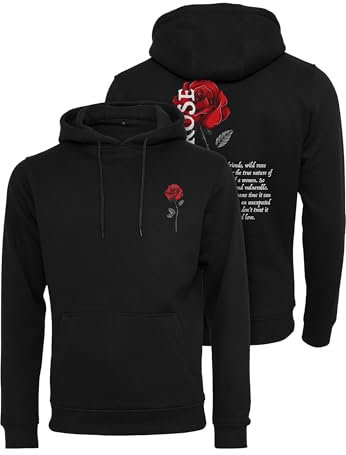 Mister Tee Herren Wild Rose Hoody Black, 3XL