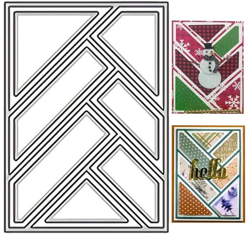 Irikdescia® Stanzformen, Rechteckiger Dreieck Hintergrund, Mehrere Module, Verschiedene Formen, DIY-Scrapbooking-Bastelalbum-Dekorstanzungen, für die Kartenherstellung