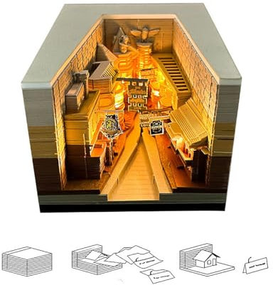 OURDEZHI Time Piece-Kalender 2024, 3D-Notizblock, Time Piece-Kalenderbaum, 3D-Kunstkalender, Papierschnitz-Geschenk, Kreativer 3D-Kalender, DIY-Papierschnitz-Geschenk, Kalenderskulptur (Winkelgasse)