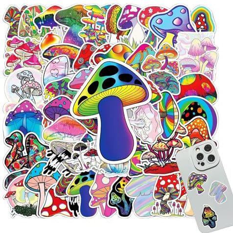 usefulbeauty Pilz-Aufkleber Wasserfest, Pilz-Aufkleber-Set - Scrapbook-Aufkleber Bunte Aufkleber - Scrapbooking-Zubehör, Tagebuch-Aufkleber, wasserfeste Aufkleber, bunt, für Kinder, Teenager