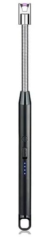 Pipestation Electric Lighter – Electric Candle Lighter Windproof Lighter – Battery Rechargeable USB Lighters with LED Battery Display 360° Long Flexible Neck Candle Lighters
