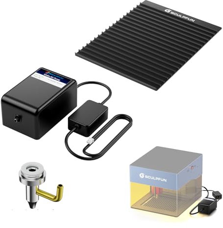 SCULPFUN iCube Luftpumpe und Waben Arbeitstisch für iCube 3W / iCube Pro 5W / iCube Pro Max 10W Laser Graviermaschine Schneidemaschine, Desktop Schutz, geräuscharm, geringe Vibration