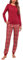 Aseniza Schlafanzug Damen Lang Baumwolle Pyjama Set Winter Langarm Nachtwäsche Zweiteiliger Frauen Schlafanzüge Loungewear mit Bündchen Rot,XL