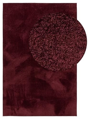 benuta Nest Waschbarer Teppich Nina - Rot 160x230 cm - Kunstfaser - Rechteckig & im Style: Uni, Minimalistisch - Pflegeleicht für Wohnzimmer Schlafzimmer