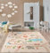 the carpet Happy Life Kinderzimmer, Kinderteppich, Spielteppich, Straßenteppich, Straße, Dschungel, Tiere, Auto, Beige-2, 160 x 220 cm