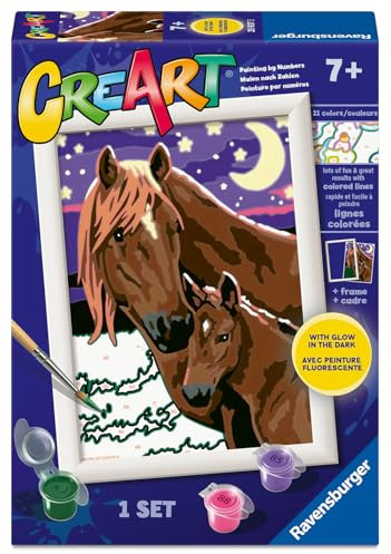 Ravensburger - Horses at Mignight CreArt Paint by Numbers Kit | Fun & Easy DIY Art for Kids Age 7+ | Creative Gift Idea for Birthdays & Holidays